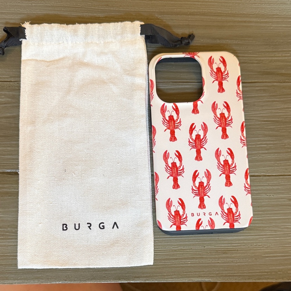 iPhone 13 Pro. Burga Lobster Print Phone Case.